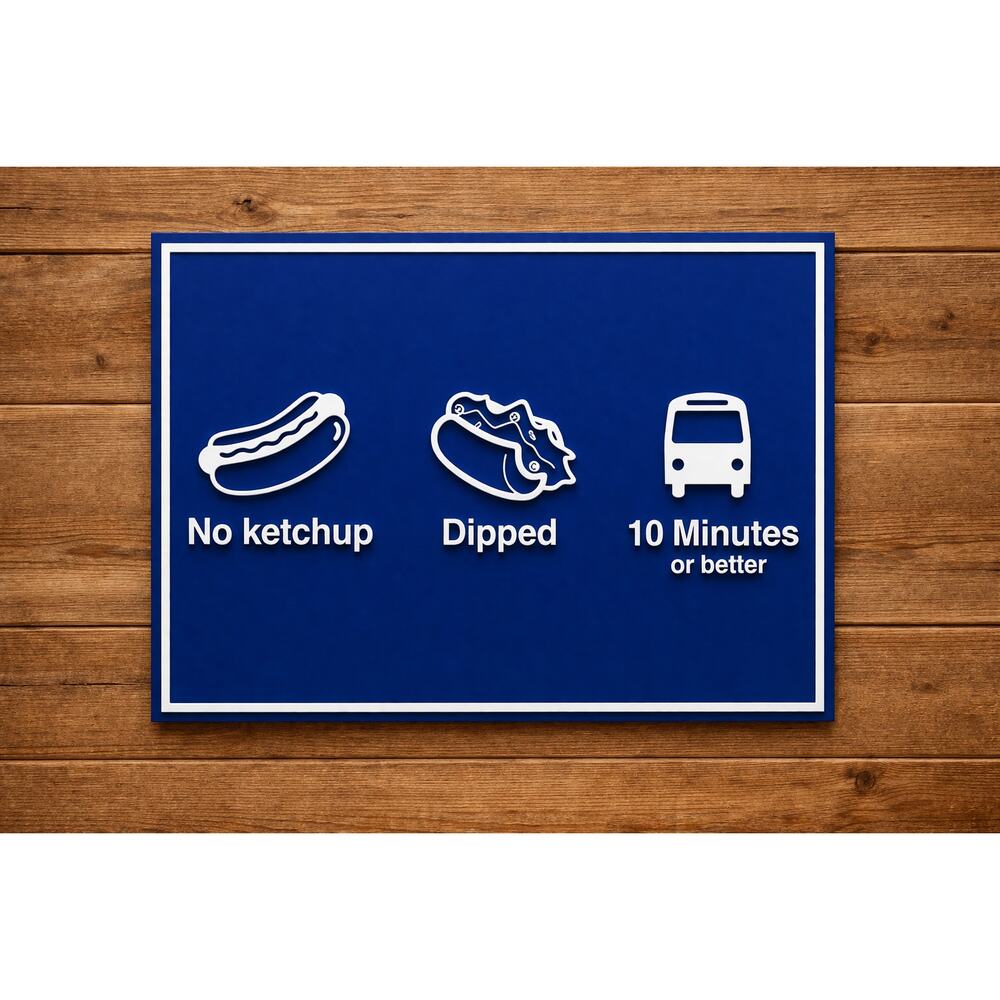 Chicago Transit Authority Hot Dog Sign Illinois Baseball White Sox Cubs Metra